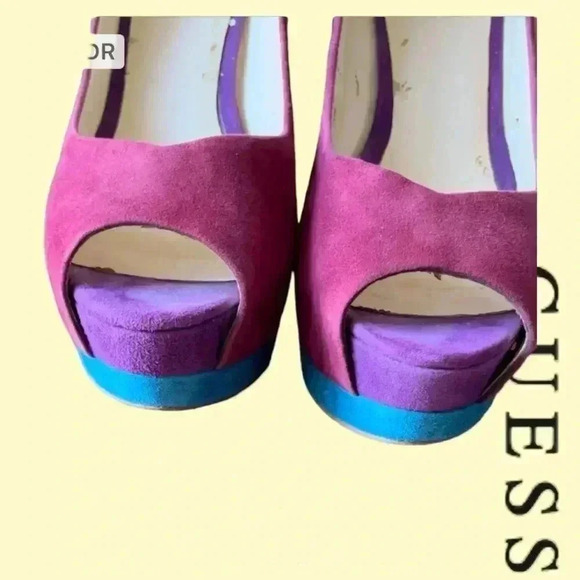 Guess  Colour Block Suede Heels - Picture 2 of 11